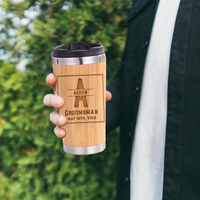 Thumbnail for Personalized 15 oz Bamboo Tumbler Best Groomsmen