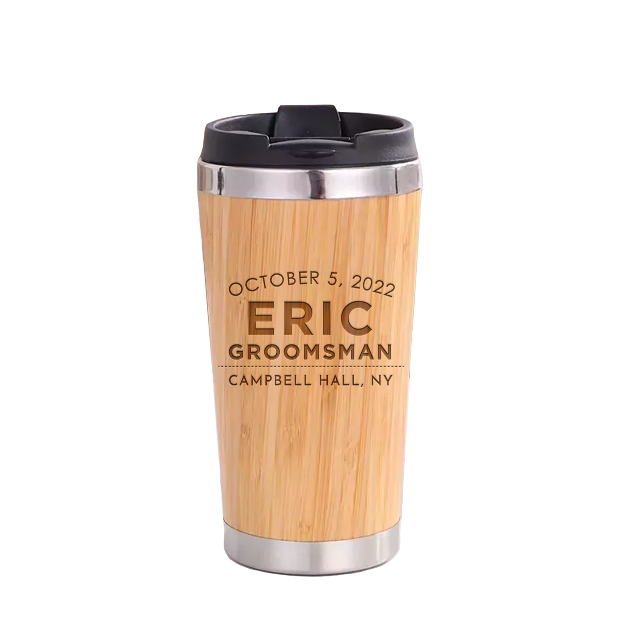 Custom Engraved 15oz Bamboo Tumbler, Bachelor Party Gift, Gift for Groomsmen,Groomsman Gift, Best Man Gift,