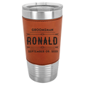 Custom engrave20oz Leatherette Tumbler Perfect for Best Man and Groomsman Gift