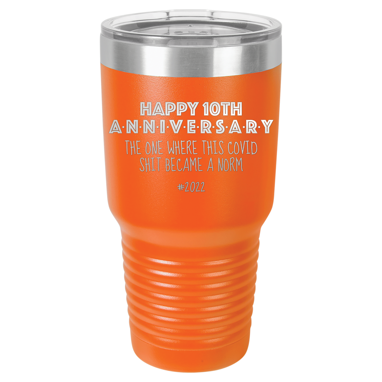 Happy 10th Anniversary Print Romantic Tumbler