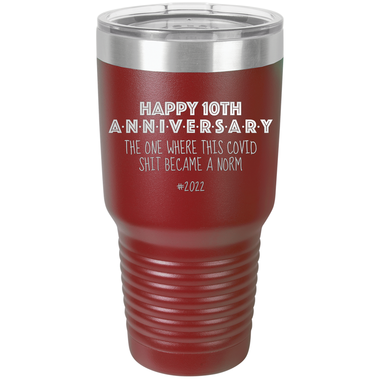 Happy 10th Anniversary Print Romantic Tumbler
