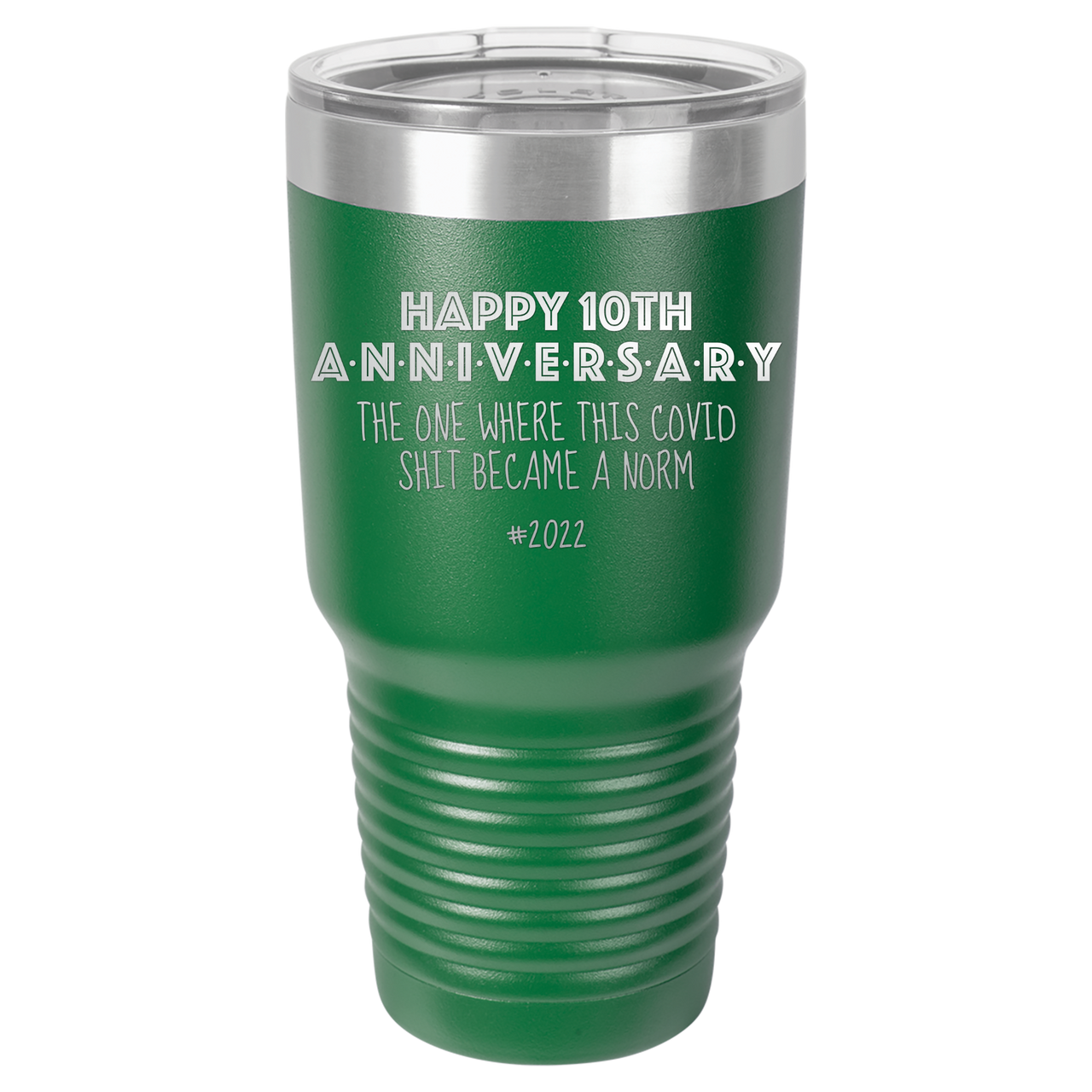 Happy 10th Anniversary Print Romantic Tumbler
