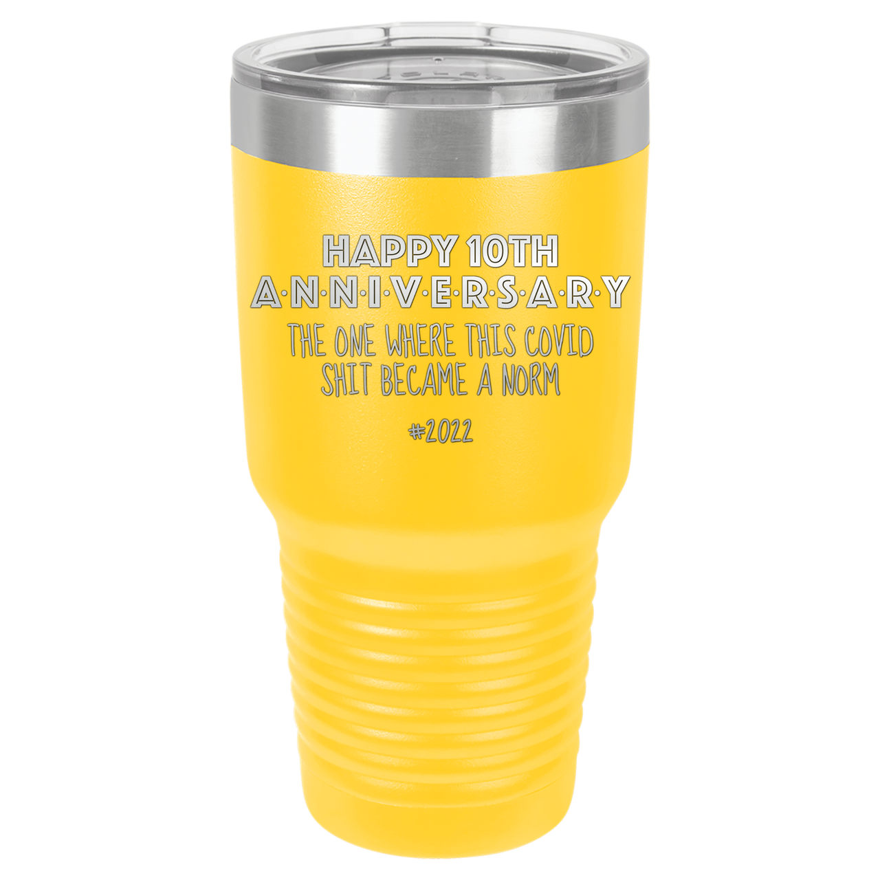 Happy 10th Anniversary Print Romantic Tumbler
