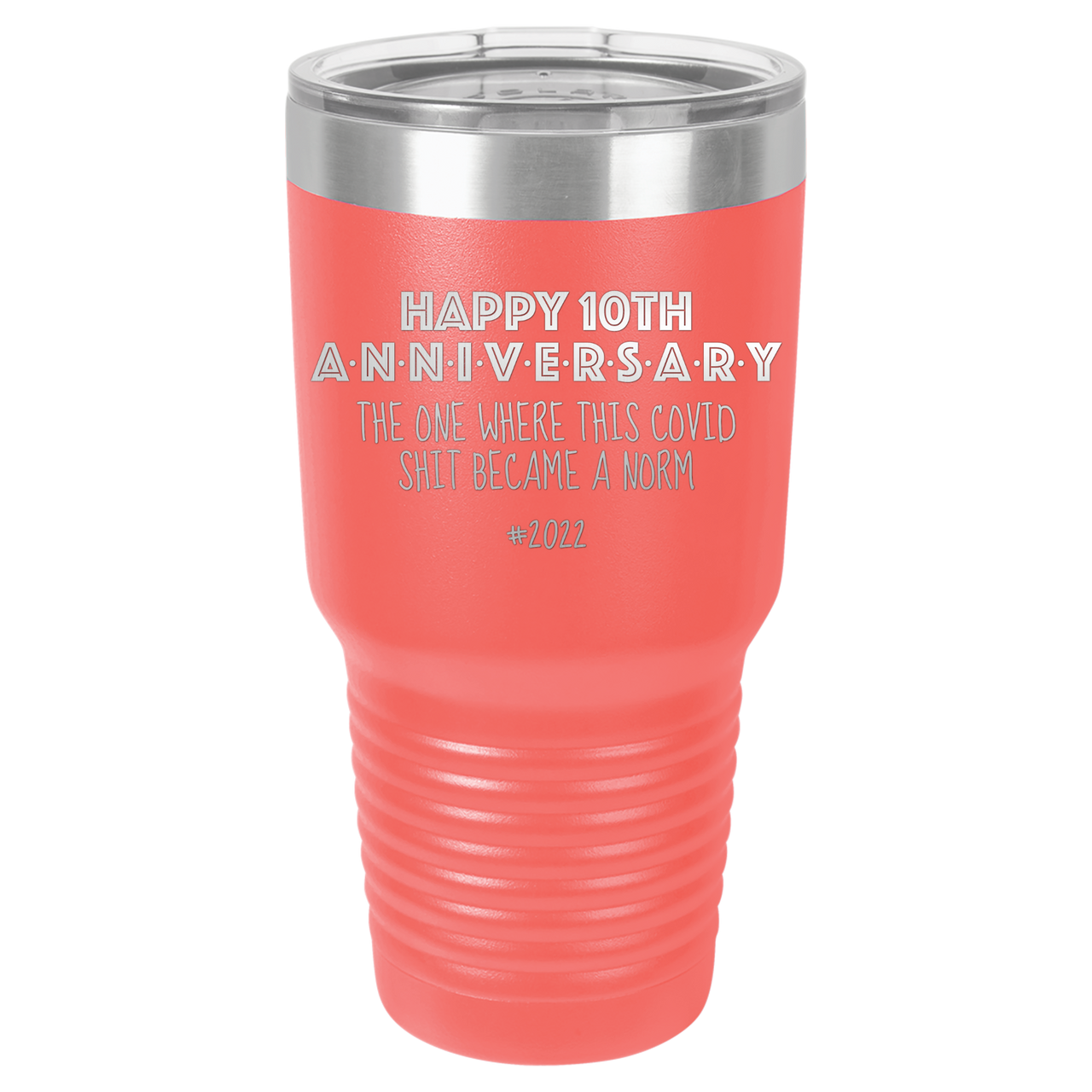 Happy 10th Anniversary Print Romantic Tumbler