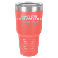 Thumbnail for Happy 10th Anniversary Print Romantic Tumbler