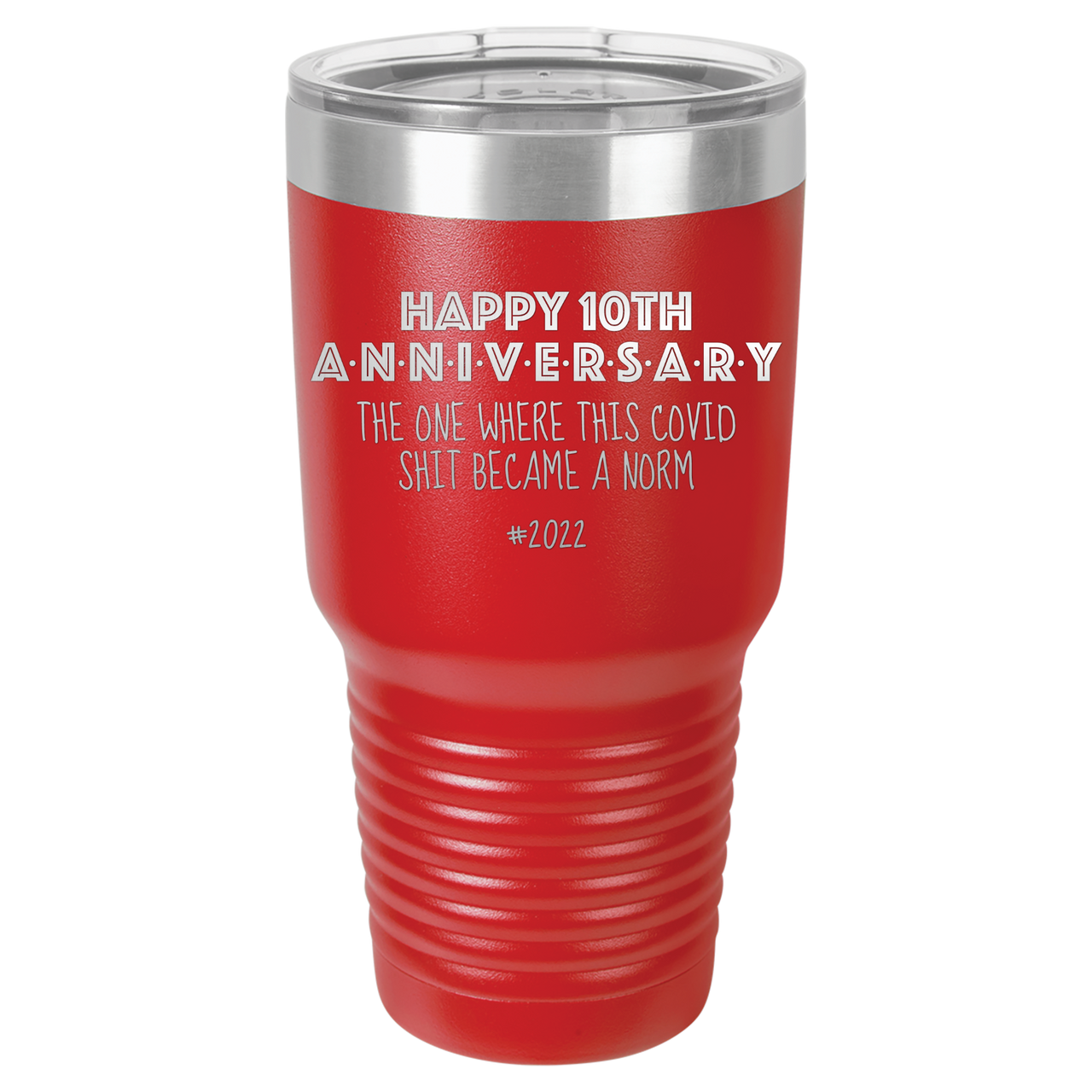 Happy 10th Anniversary Print Romantic Tumbler