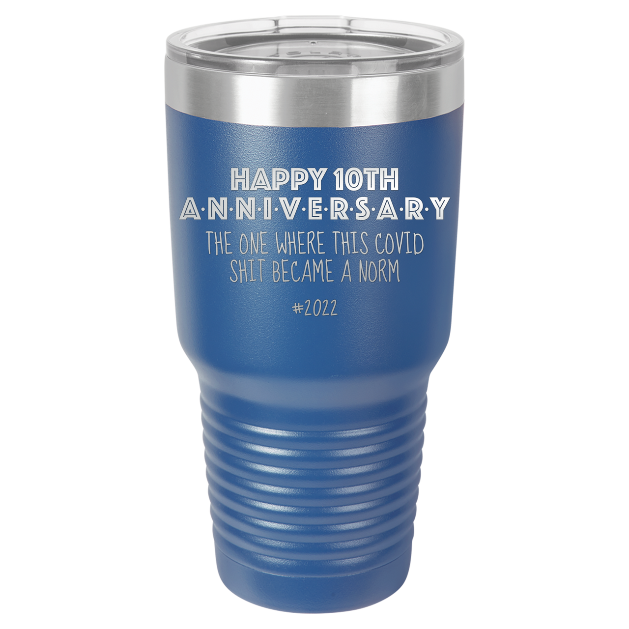 Happy 10th Anniversary Print Romantic Tumbler