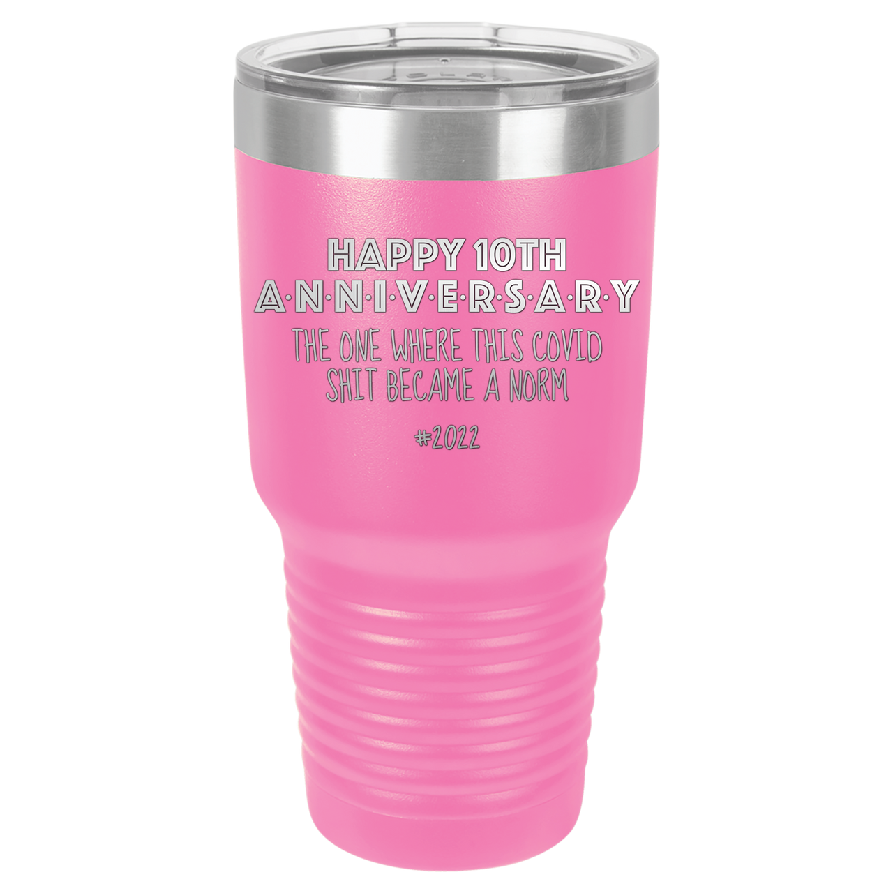 Happy 10th Anniversary Print Romantic Tumbler