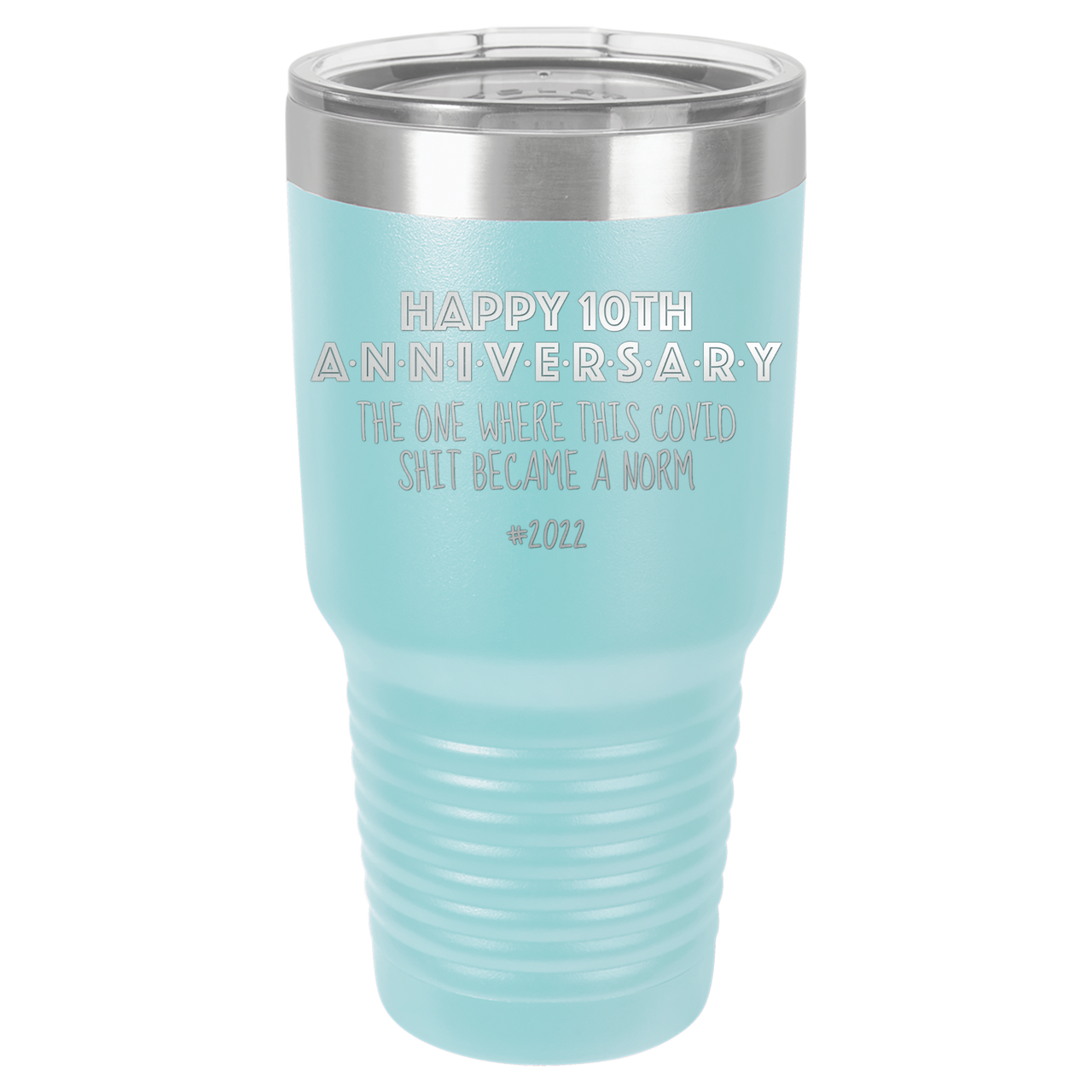 Happy 10th Anniversary Print Romantic Tumbler