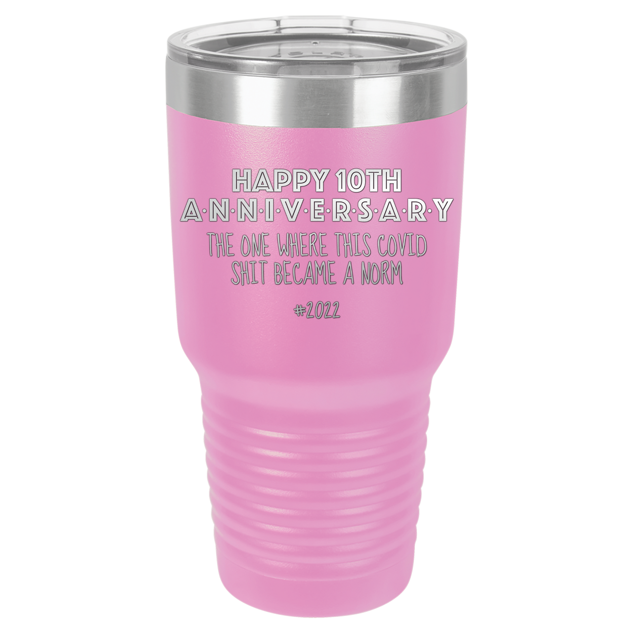 Happy 10th Anniversary Print Romantic Tumbler