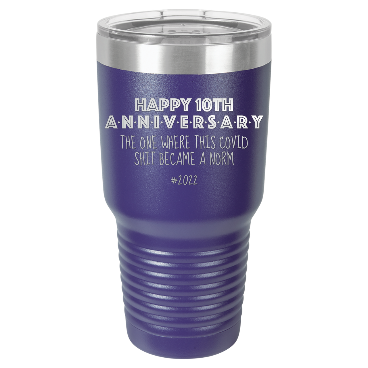 Happy 10th Anniversary Print Romantic Tumbler