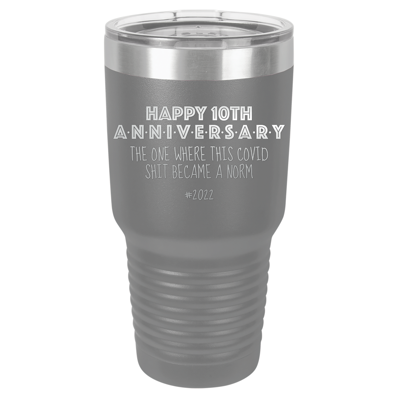 Happy 10th Anniversary Print Romantic Tumbler