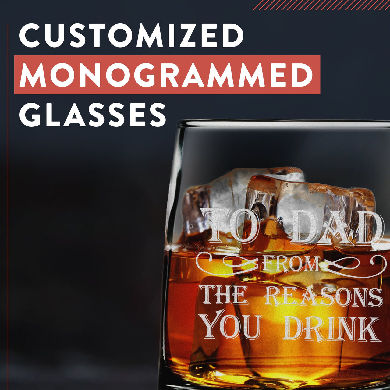 Etched 12oz Whiskey Glass