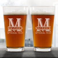 Thumbnail for Custom Engraved Beer Glass For Men
