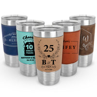 Thumbnail for Personalized Wedding Anniversary 20oz Tumbler Leather