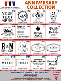 Thumbnail for Personalized Wedding Anniversary 20oz Tumbler Leather