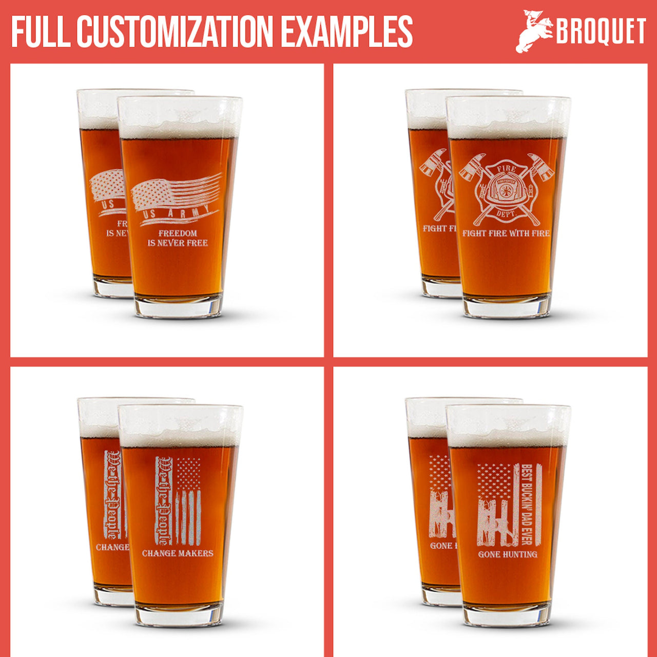 Personalized Beer Glass Military Gift