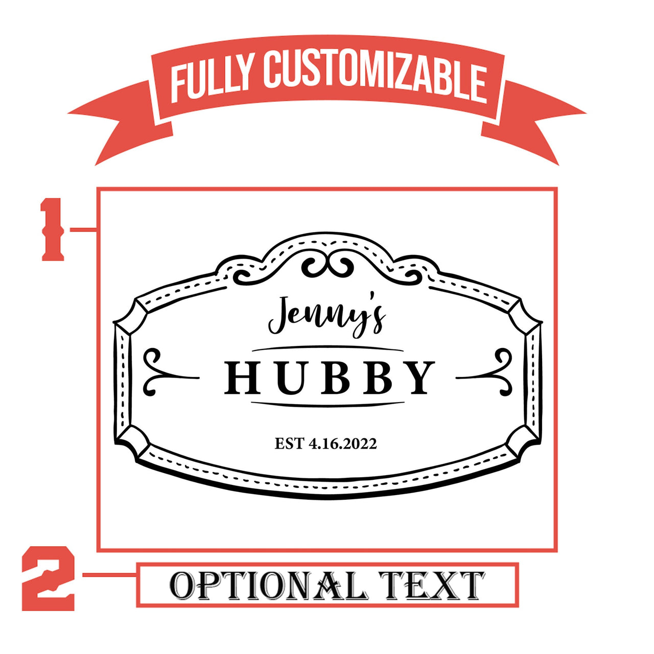 Personalized Etched 16 oz Beer Glass | Hubby Est Customized Anniversary Pint Glass