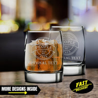 Thumbnail for My Favorite People Call Me Papa Whiskey Glasses | Custom Whiskey Glass
