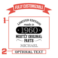 Thumbnail for Limited Edition Mostly Original Parts Funny Whiskey Glasses | Personalized Whiskey Glass