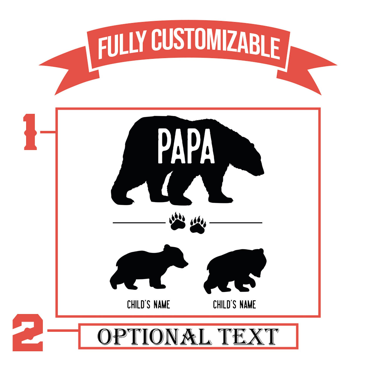 Papa Bear And Cubs Whiskey Glasses | Personalized Rocks Glass