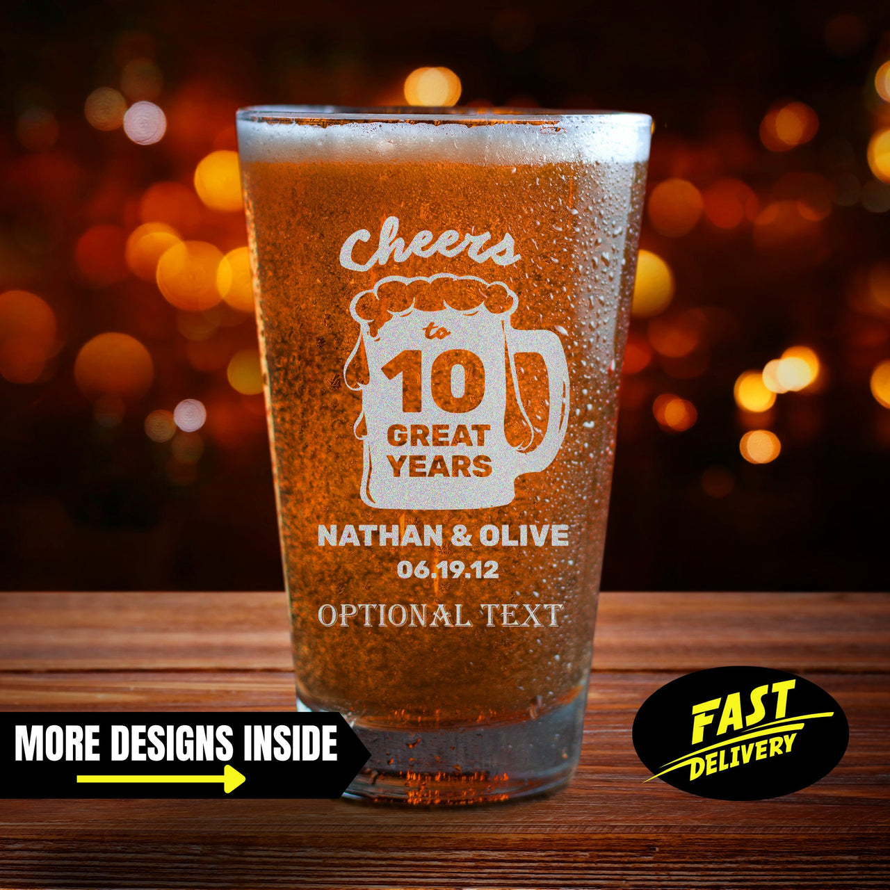 Personalized Pint Glass Anniversary Gift Ideas
