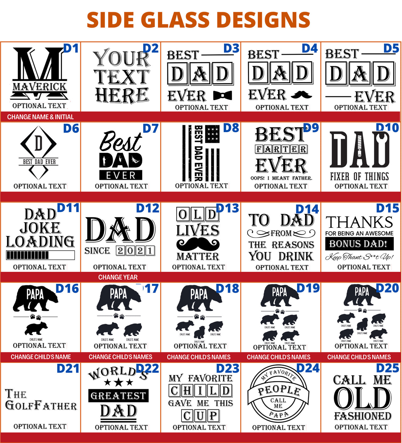 Dad Since  Rocks Glass | Custom Whiskey Glasses