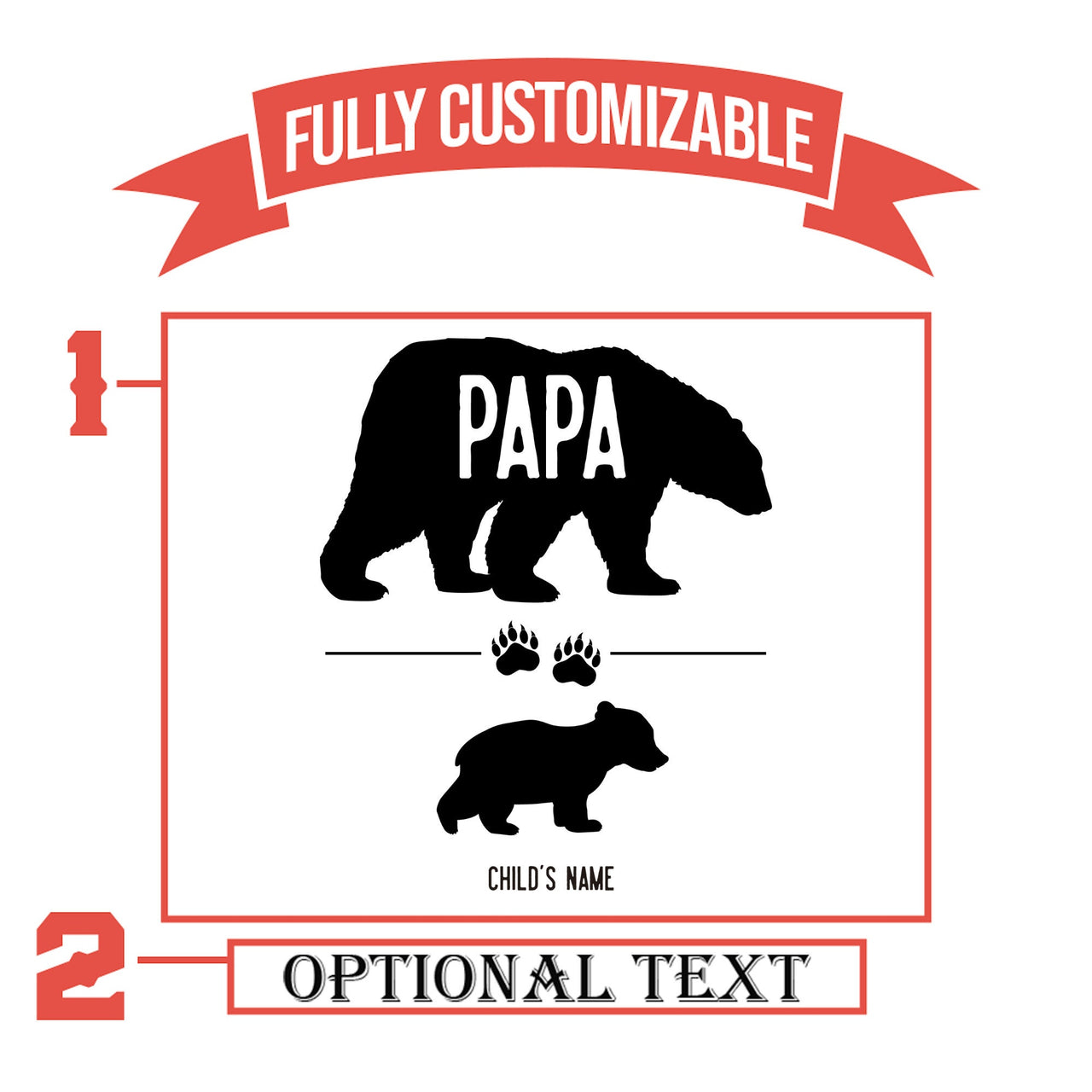 Papa Bear And Cubs Custom Whiskey Glasses