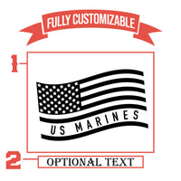 Thumbnail for Personalized Whiskey Glasses | Marine With American Flag Whiskey Glass