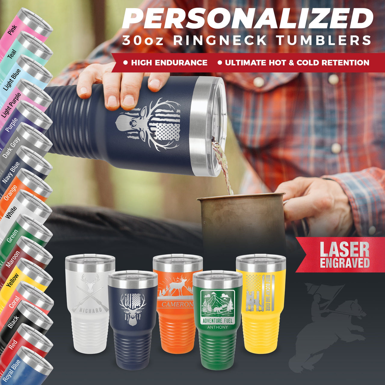 Personalized Buck Tumbler Hunting Gifts