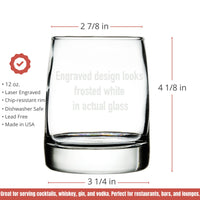 Thumbnail for Custom Whiskey Glass Design | Your Own 12oz Etched Rocks Glass