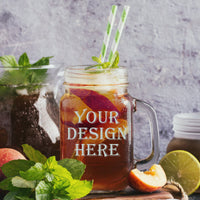 Thumbnail for Personalized Your Design Mason Jar Cup | Custom Engraved Mason Jar Glass With Handle