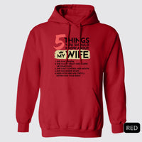 Thumbnail for Funny 5 Things You Should Know About My Wife Hoodie
