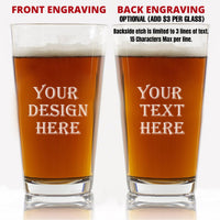 Thumbnail for Personalized Engraved 16 oz Pint Glasses