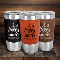 Thumbnail for 20 oz Personalized Camping Trip Leather Tumbler