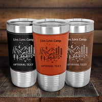 Thumbnail for Custom 20oz Leather Tumbler Camping Travel Mug