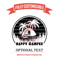 Thumbnail for Happy Camper Retro Sunset Personalized 15oz Bamboo Camper Tumbler