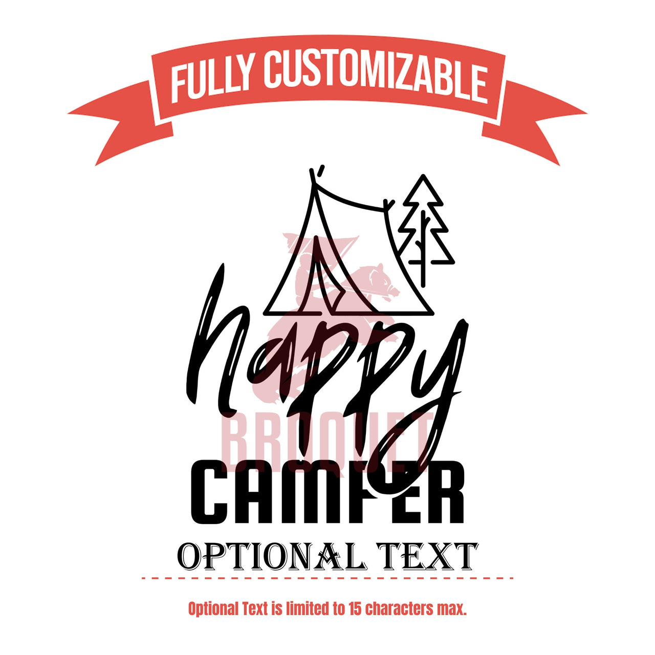 Happy Camper Unique Camping Personalized 12 oz Bourbon Whiskey Glass