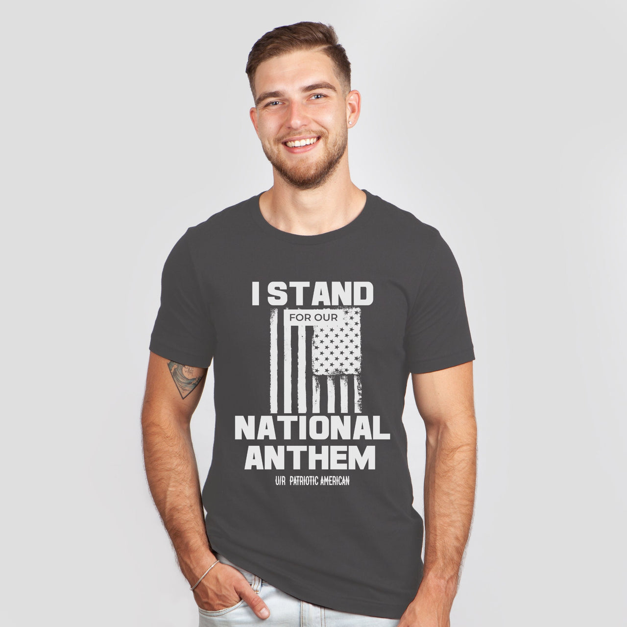 I Stand For Our National Anthem Patriotic American Graphic Tee