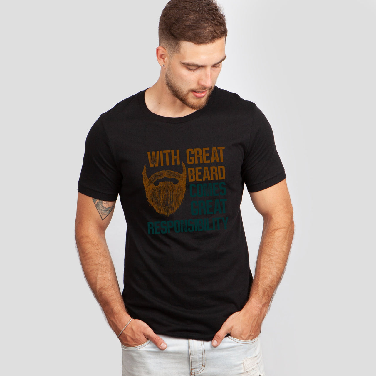 With Great Beard Comes Great Responsibility Tee