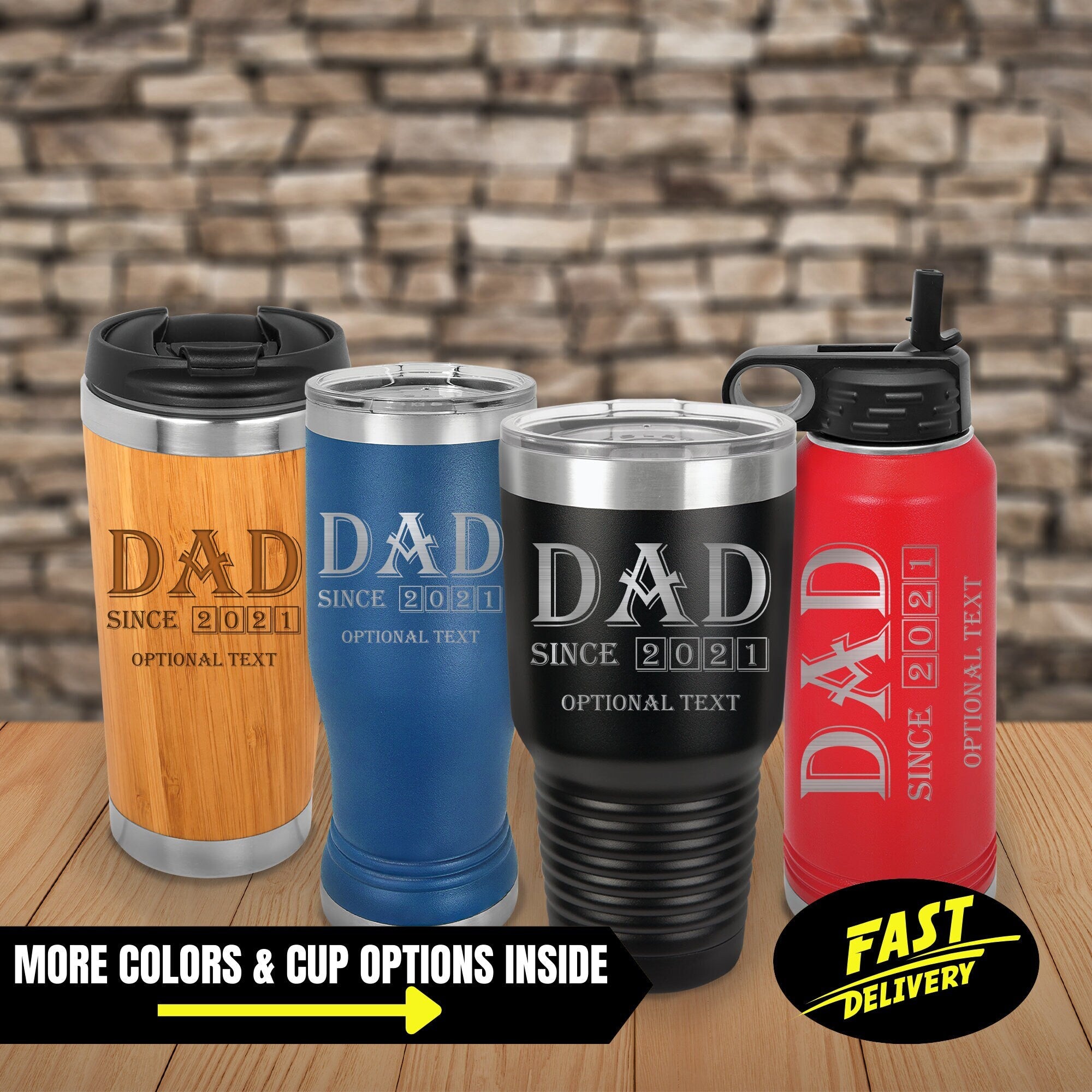 Sporty Daddy Tumbler Personalized Tumbler Dad Since Custom YEAR