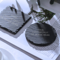 Thumbnail for Square Slate Coaster, Round Coaster Fits for All Common Glass Slate Coaster