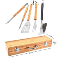 Thumbnail for Daddy's Grill Bbq Set for Dad, 3-Piece Bamboo Grilling Tool Set