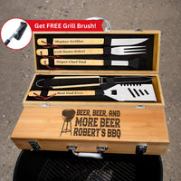 Thumbnail for Custom BBQ Tool Set - Grilling Gifts for Men & Beer Lovers