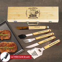 Thumbnail for Grill Master's BBQ Set - Personalized Gift for Best Dad, Papa, Step Dad