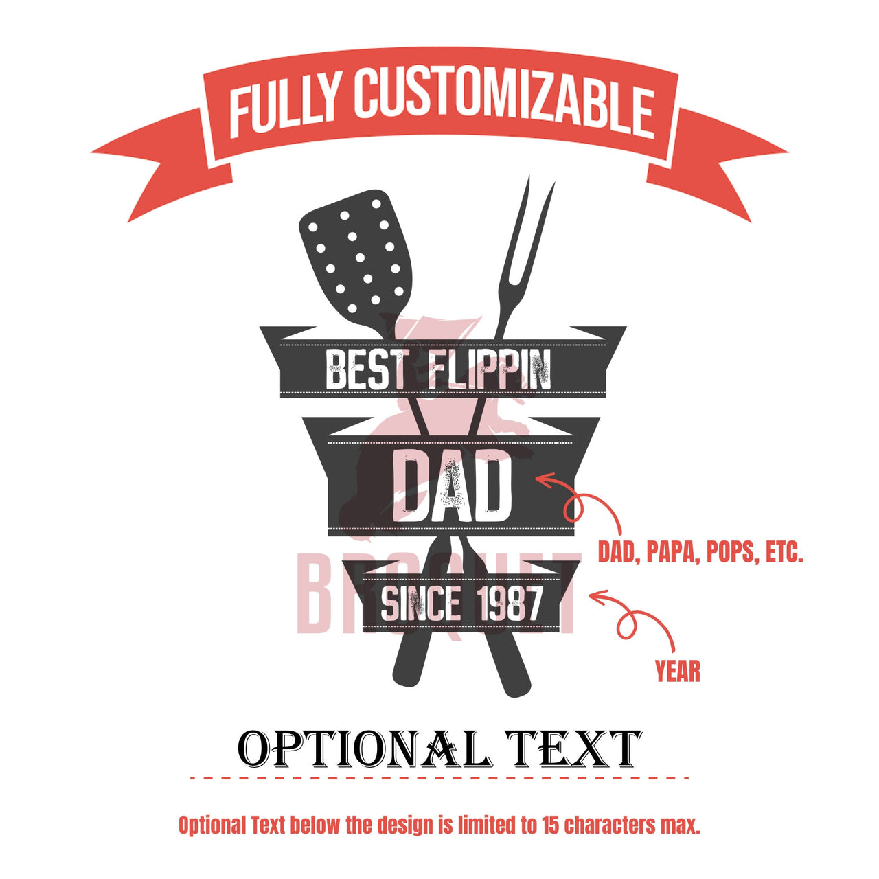 Best Flippin' Dad Custom Year Grill Set - Personalized BBQ Tool Set
