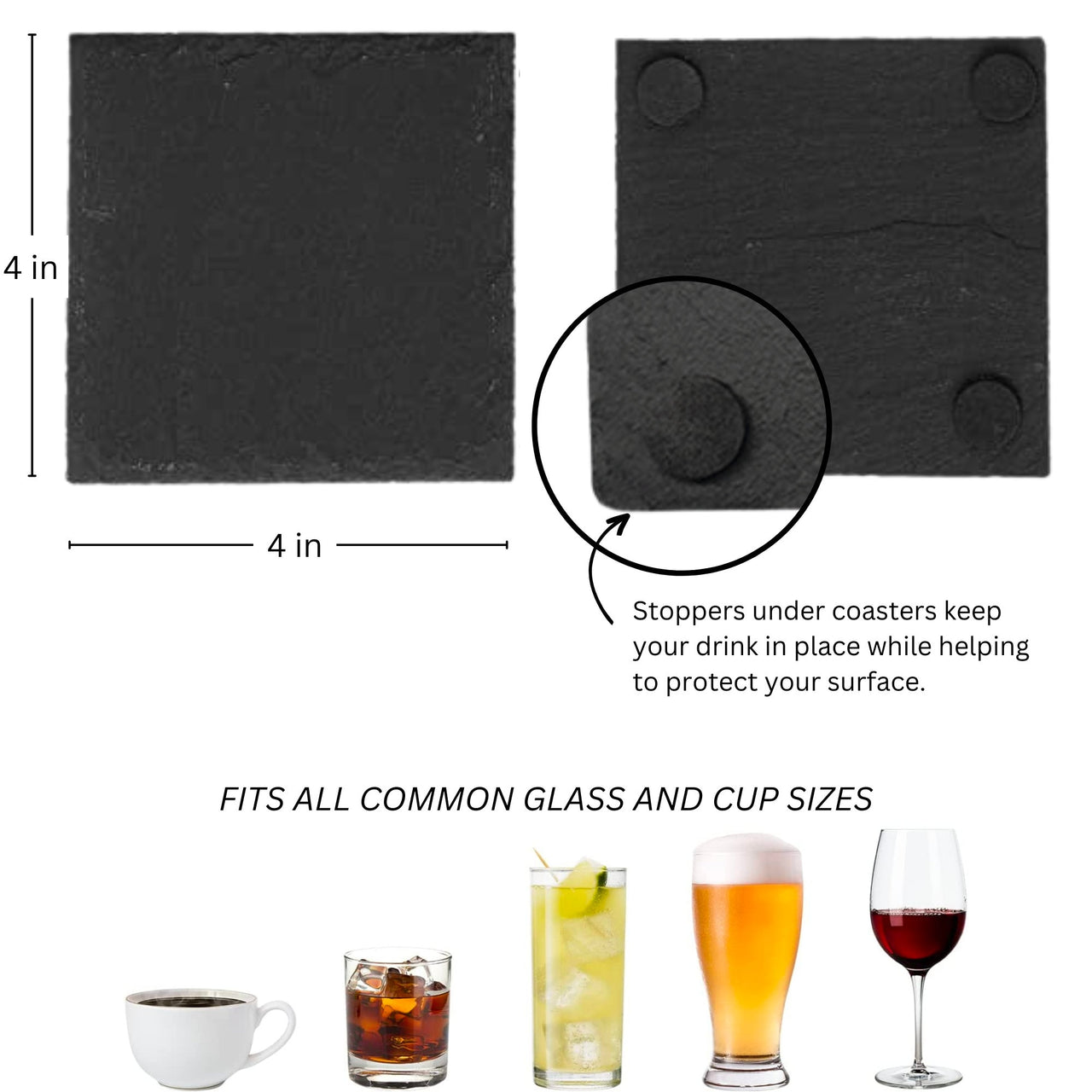 Custom Slate Coaster, Round and Square Slate Coaster Sets