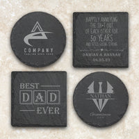 Thumbnail for Custom Slate Coaster, Round and Square Slate Coaster Sets