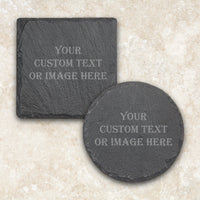 Thumbnail for Custom Slate Coaster, Round and Square Slate Coaster Sets
