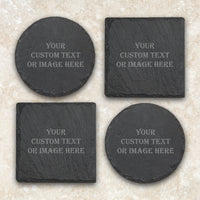 Thumbnail for Custom Slate Coaster, Round and Square Slate Coaster Sets